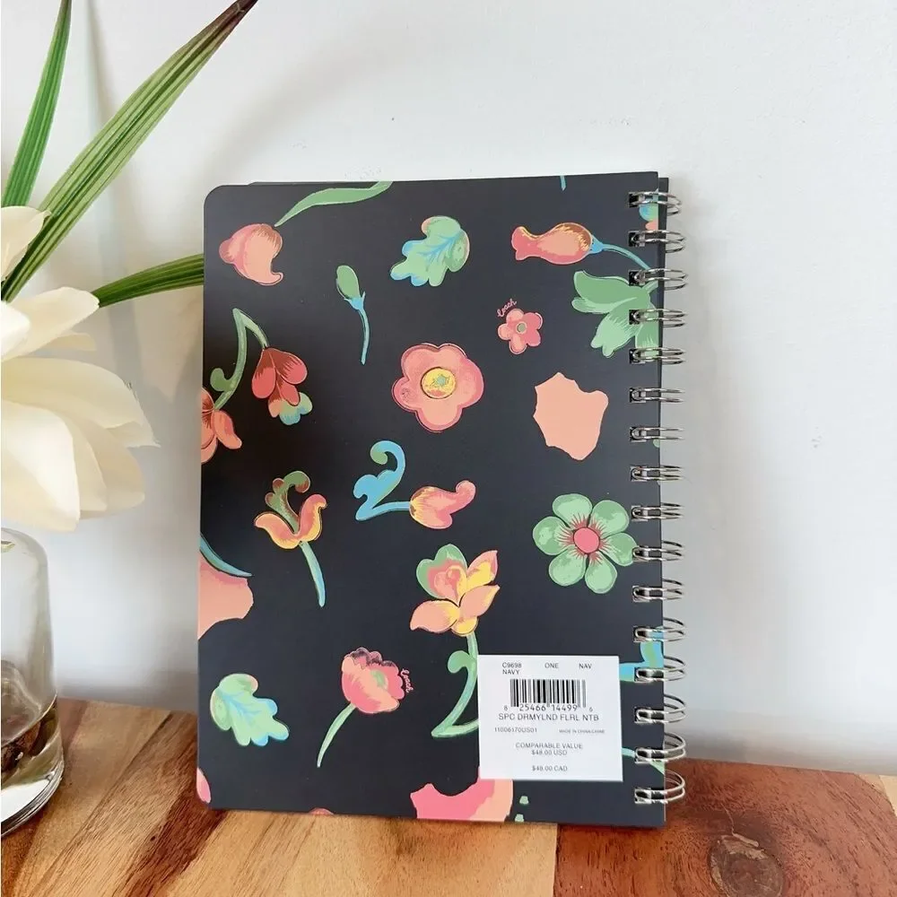 NWT Coach Spiral Notebook‎ With Dreamy Land Floral Print